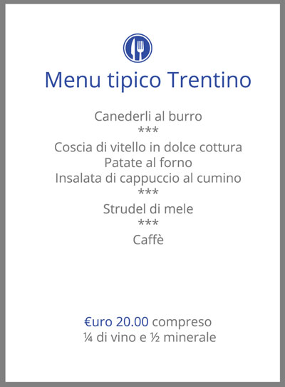 menu tipico trentino